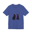 Black Cat Mystery T-Shirt - Elegant and Colorful women's graphic tee with a mysterious black cat design