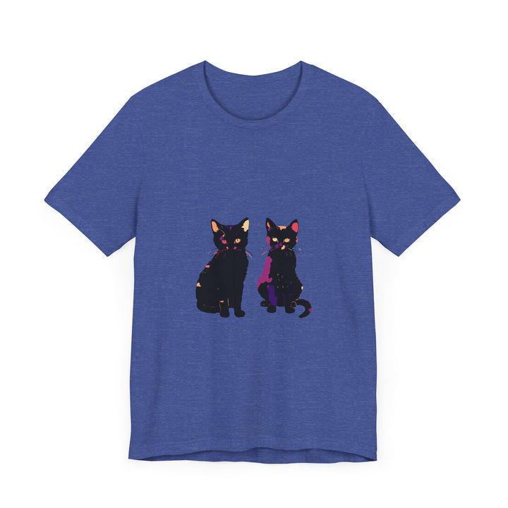 Black Cat Mystery T-Shirt - Elegant and Colorful women's graphic tee with a mysterious black cat design