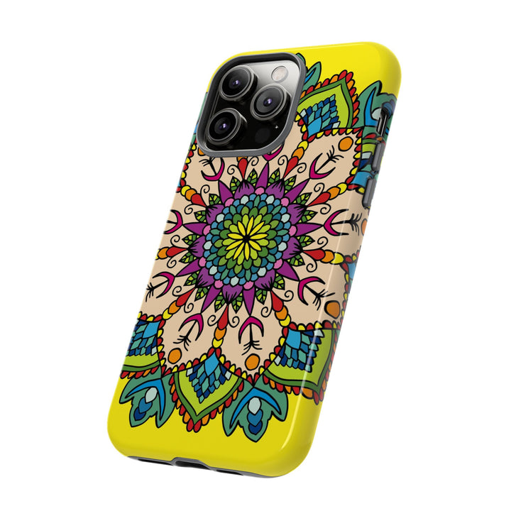 Intricate Floral Yellow Phone Case for Bold Protection and Style