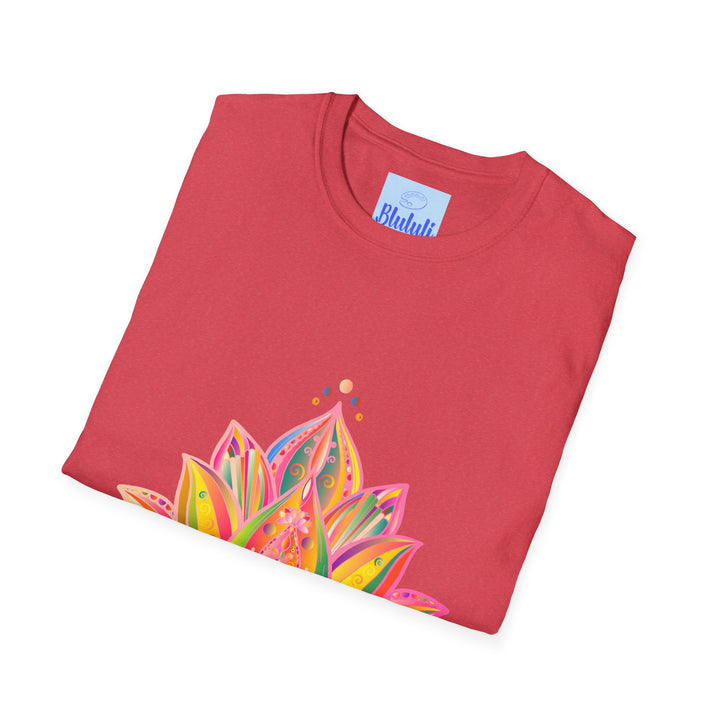 Lotus Mandala Unisex T-Shirt with a Hand-Drawn Unique Design by Blululi