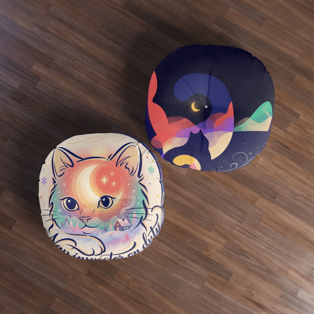 Nap Inspector Cat Round Floor Pillow