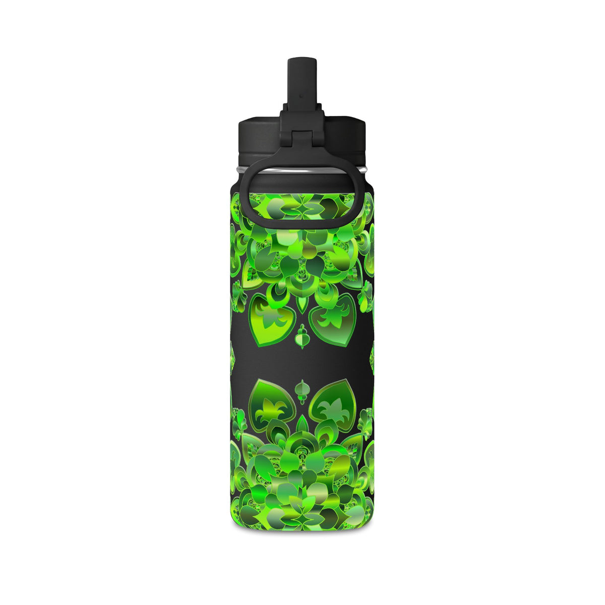20oz Mini Water Bottle — Green Clover Kaleidoscope St. Patrick’s Day Bottle