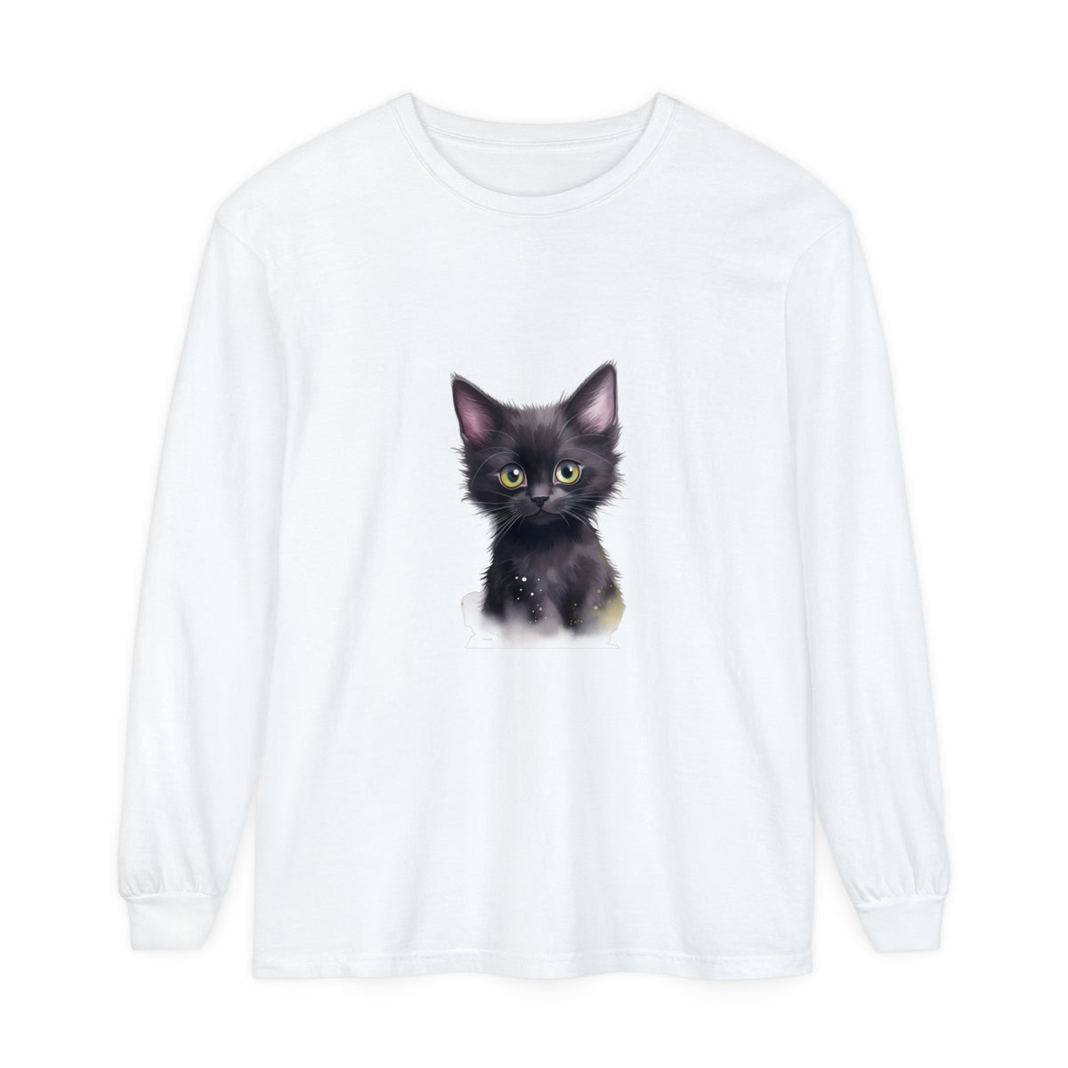 Maglietta a maniche lunghe con grazioso gattino nero per gli amanti dei gatti Maglietta a maniche lunghe con grazioso gattino nero per gli amanti dei gatti