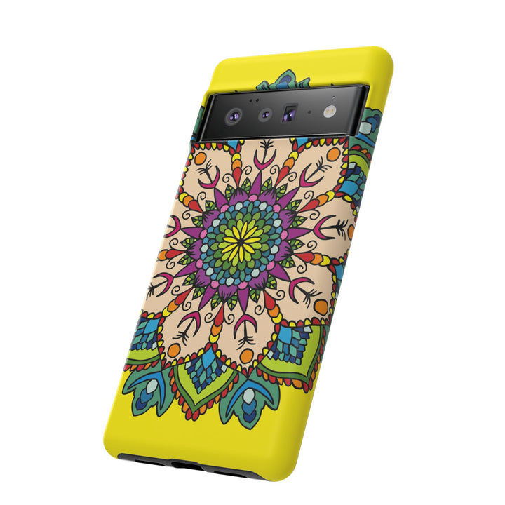 Intricate Floral Yellow Phone Case for Bold Protection and Style