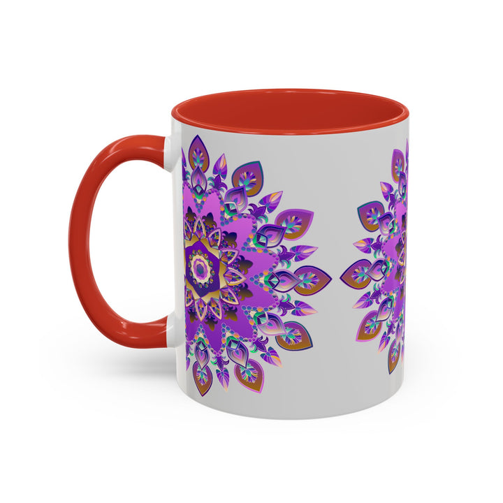 Beautiful purple and gold mandala design adorns this Bohemian Art mug, perfect for adding a touch of unique style to your morning coffee routine