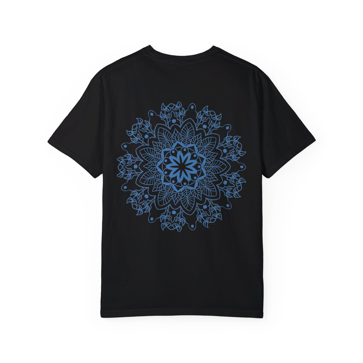 Handmade unisex Mandala Tshirt with a unique, garment-dyed design drawn by hand