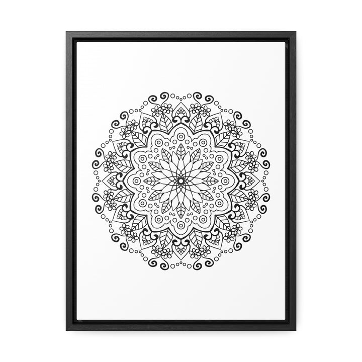 Mandala Handmade Art in Black and White on Gallery Canvas Wraps