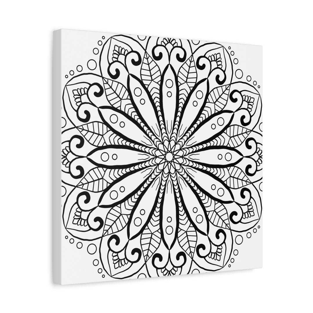 Handmade Mandala Art - Black & White Wall Art - Matte Canvas, Stretched, 125 alt text 20