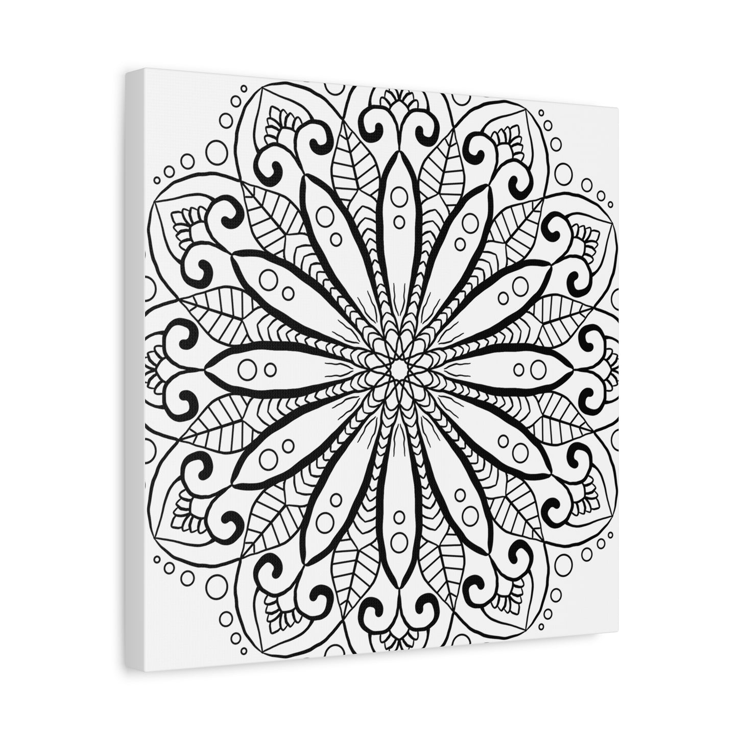 Handmade Mandala Art - Black & White Wall Art - Matte Canvas, Stretched, 125 alt text 20