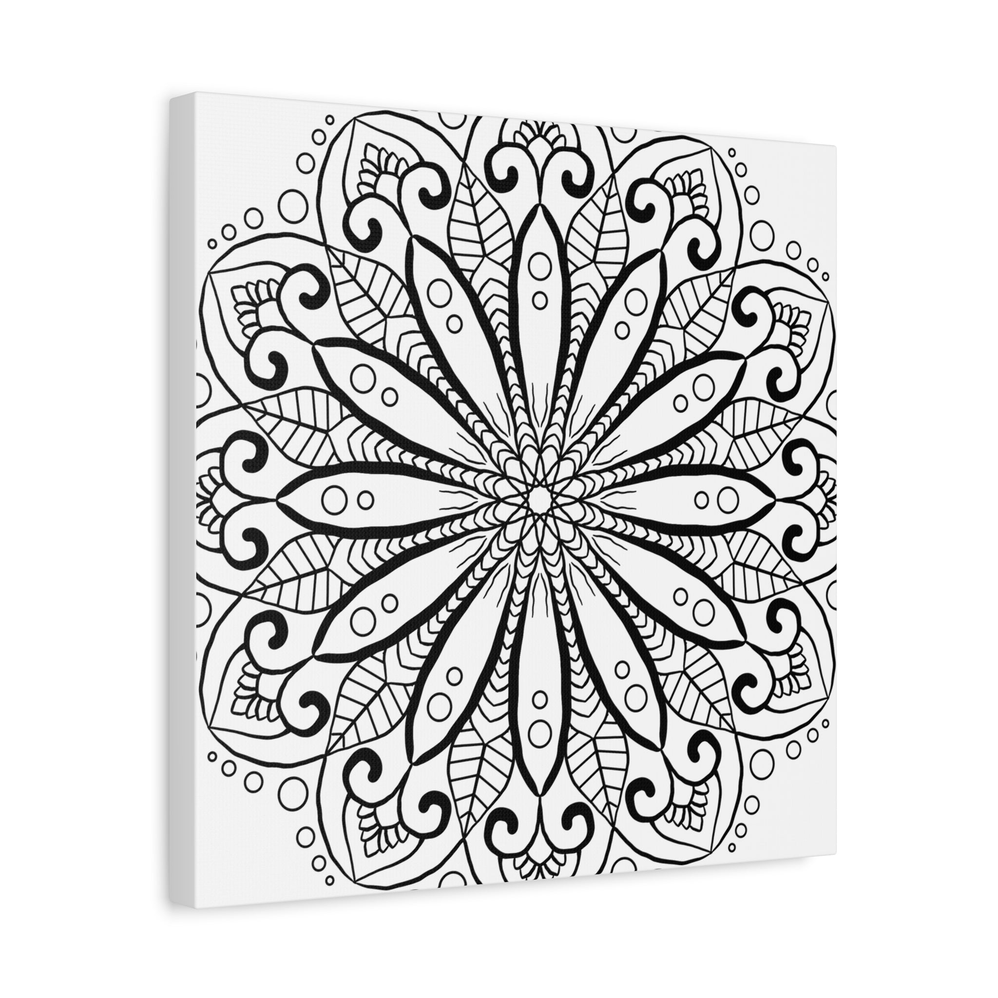 Handmade Mandala Art - Black & White Wall Art - Matte Canvas, Stretched, 125 alt text 20