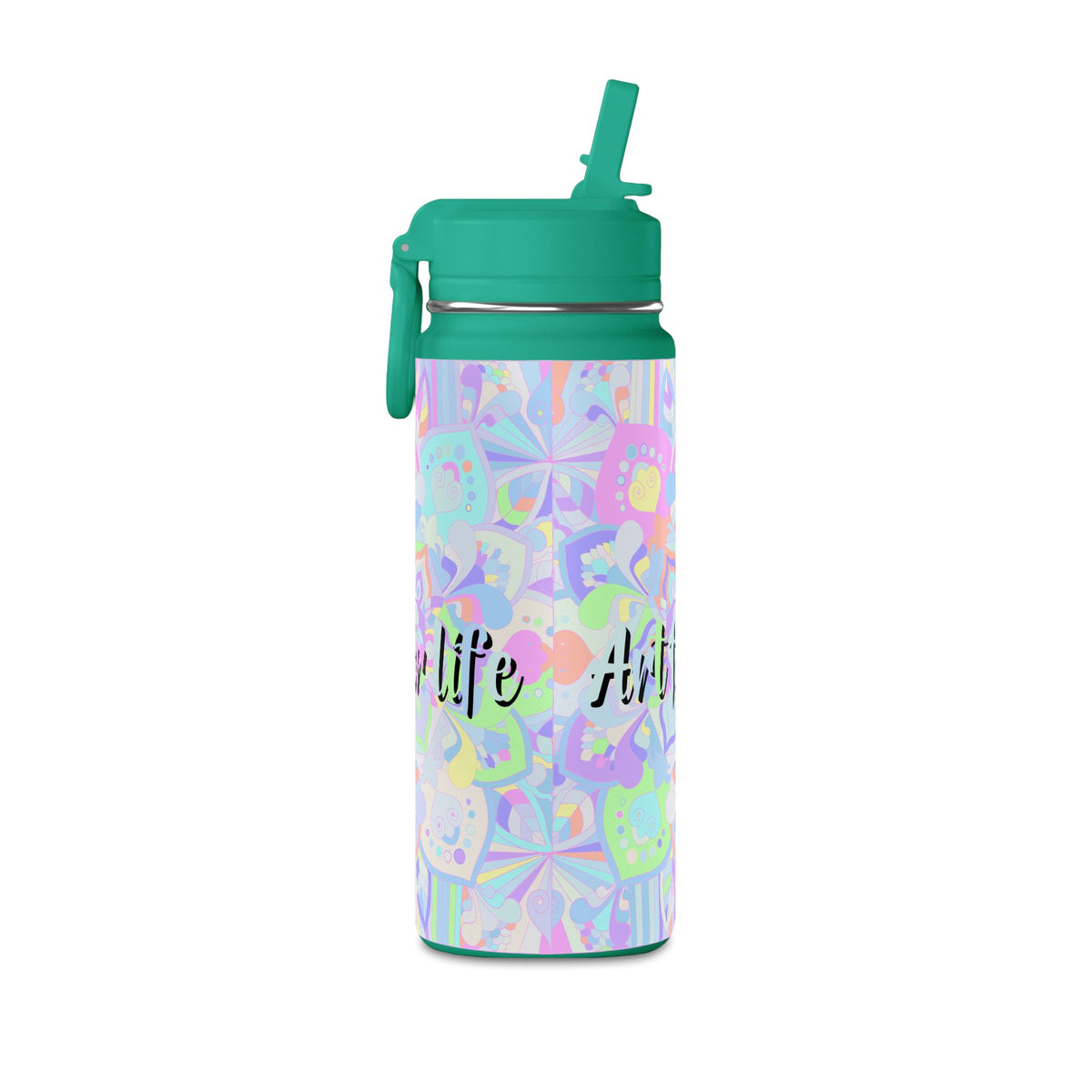 Pastel Floral Mini Water Bottle — "Art for Life" 20oz