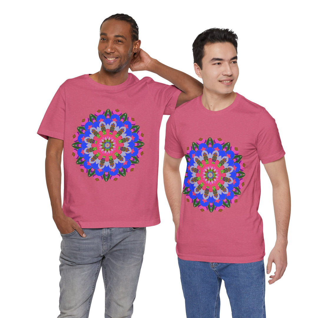 Vibrant and intricate mandala geometric design t-shirt in a variety of colors