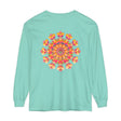 A vibrant and intricate mandala design long sleeve t-shirt for all genders