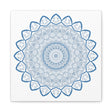 Handmade Mandala Art in Steel Blue on Matte Canvas, Stretched, 125 - Beautifully intricate mandala design wall art