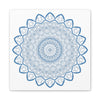 Handmade Mandala Art in Steel Blue on Matte Canvas, Stretched, 125 - Beautifully intricate mandala design wall art