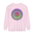 Colorful and intricate mandala design on a unisex long sleeve T-shirt