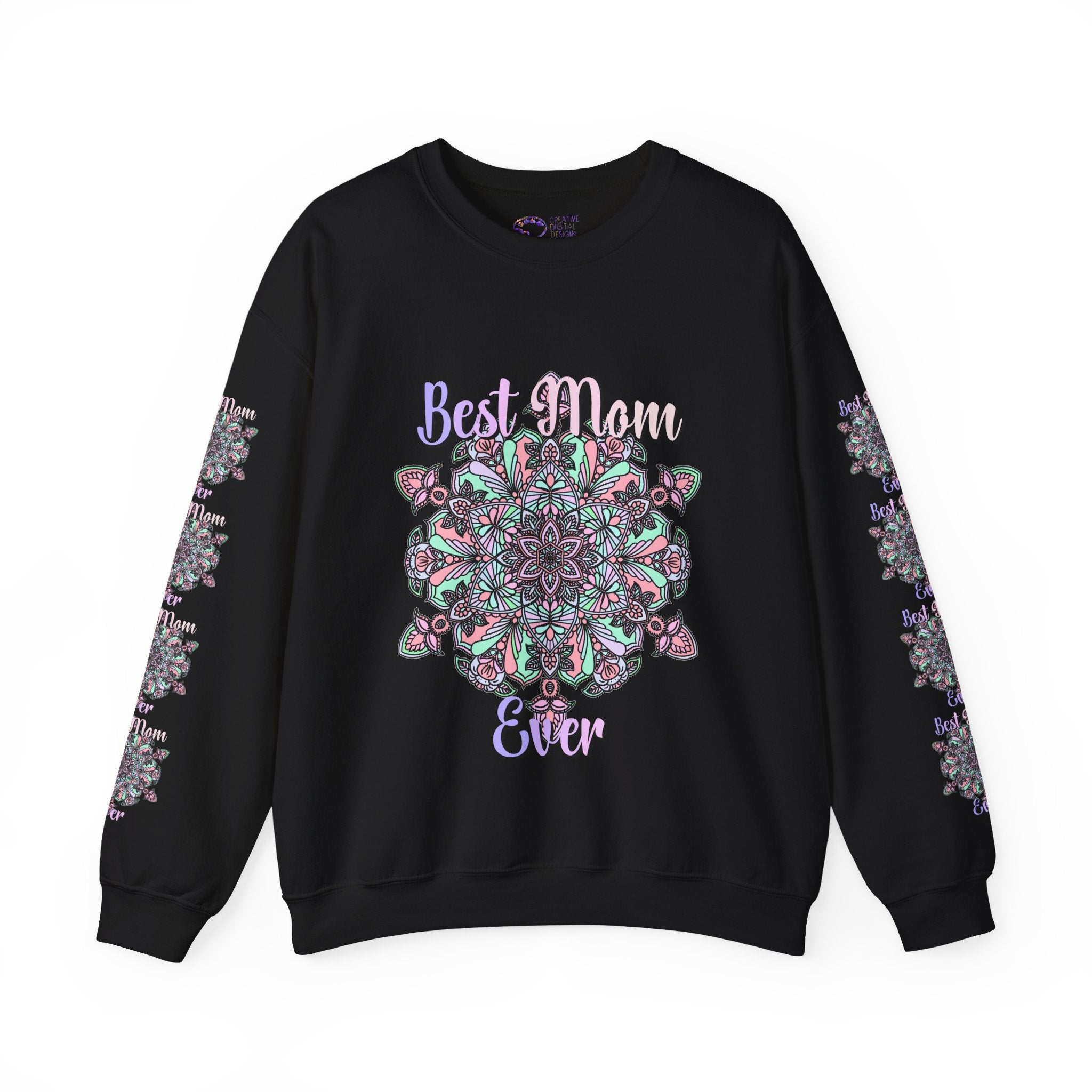 Sweatshirt mit Mandala-Design in Zartrosa und Lavendel für Mütter