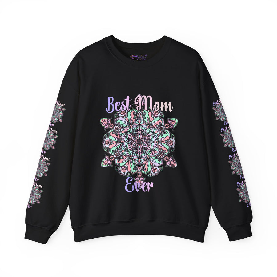 Mandala Design Sweatshirt in Soft Pink and Lavender for Moms
