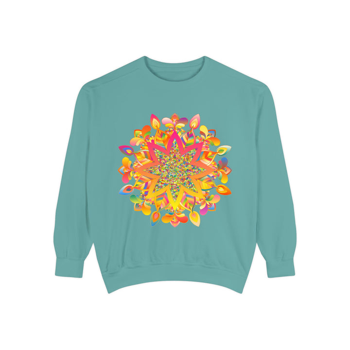 Colorful Mandala Sweatshirt with intricate design and vibrant pattern for women