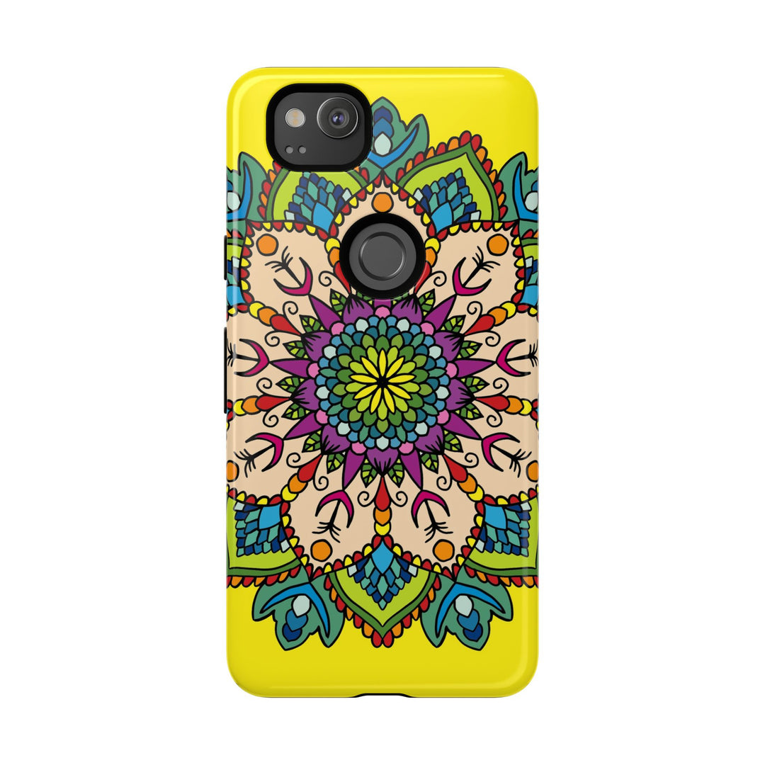 Intricate Floral Yellow Phone Case for Bold Protection and Style