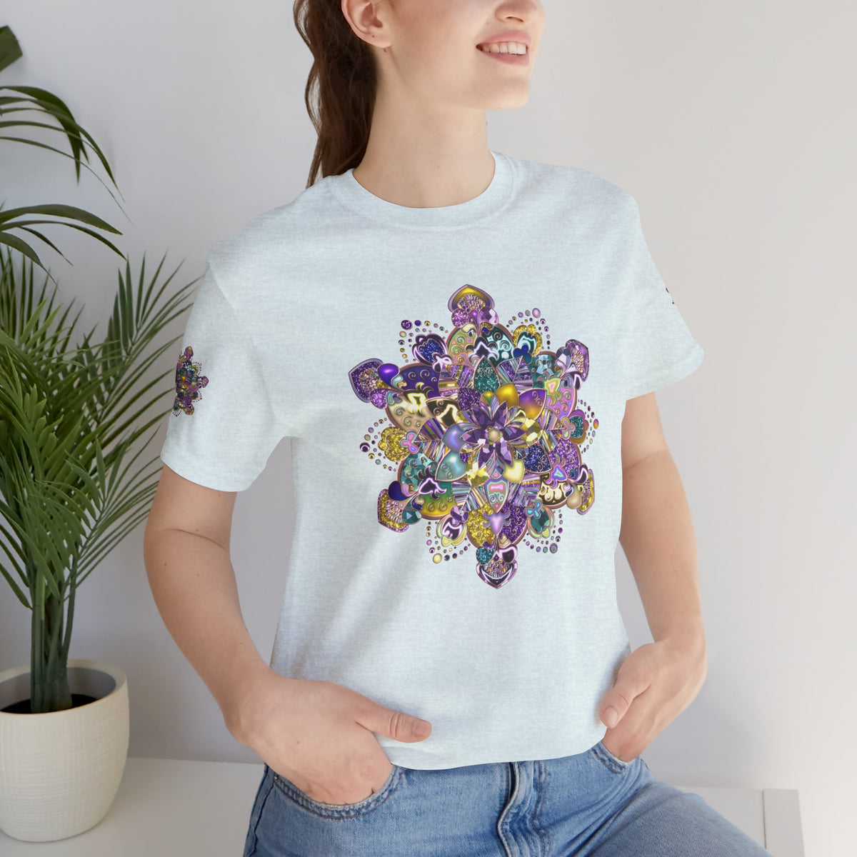 Unisex Floral Jewel Mandala T-Shirt