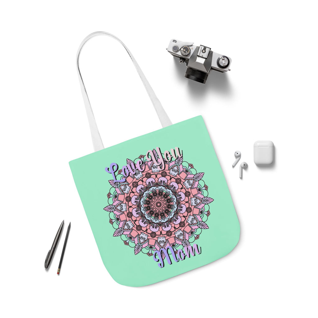 Mandala 'Love You Mom' Canvas Tote — Floral Mother's Day Gift Bag