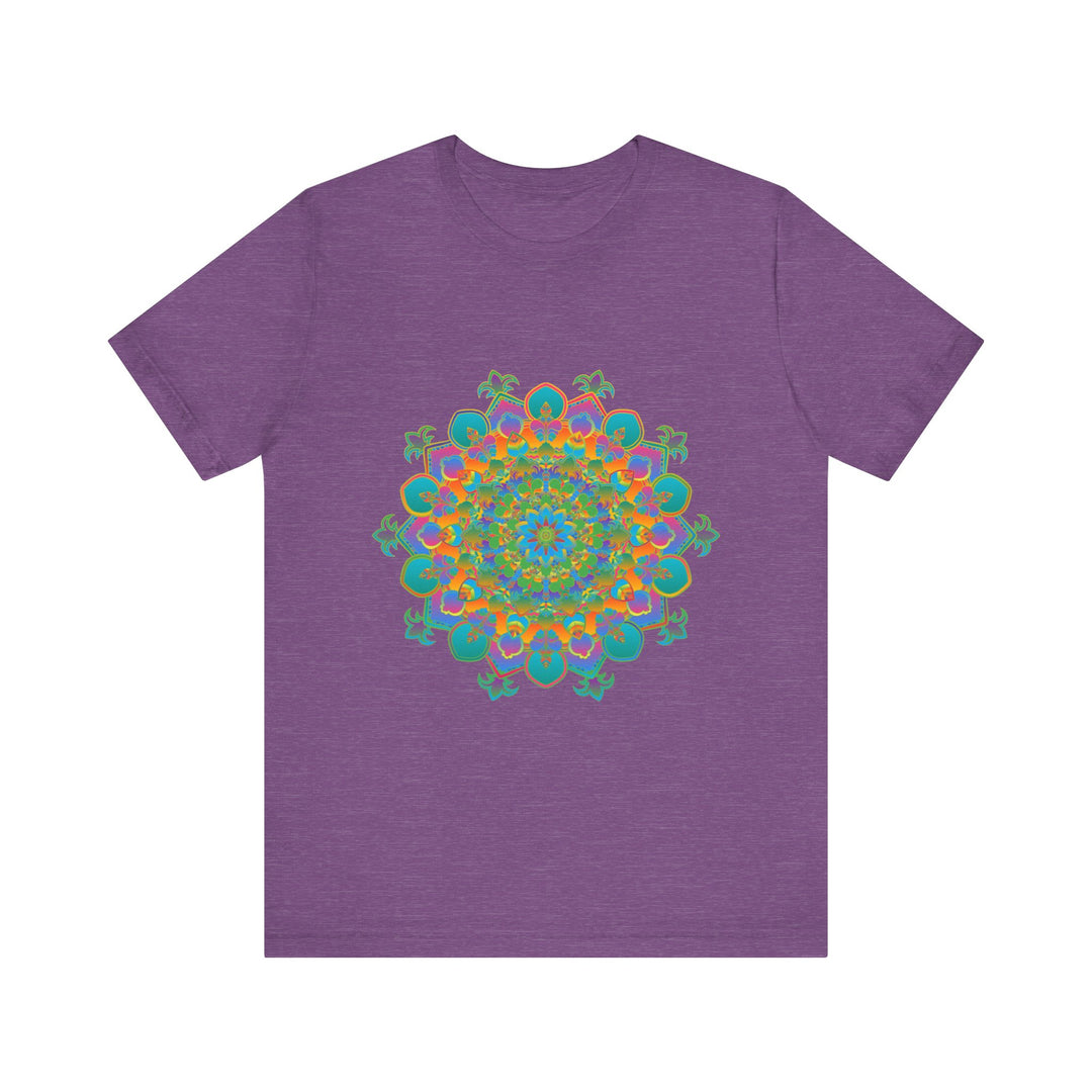 Vibrant Mandala Tee - Circular Floral Design in Bright Colors for a Stylish and Eye-catching Look