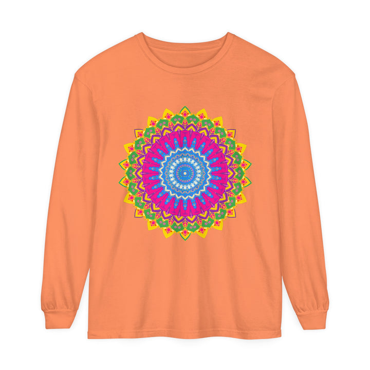  Stylish Long Sleeve T-Shirt featuring Colorful Mandala Pattern