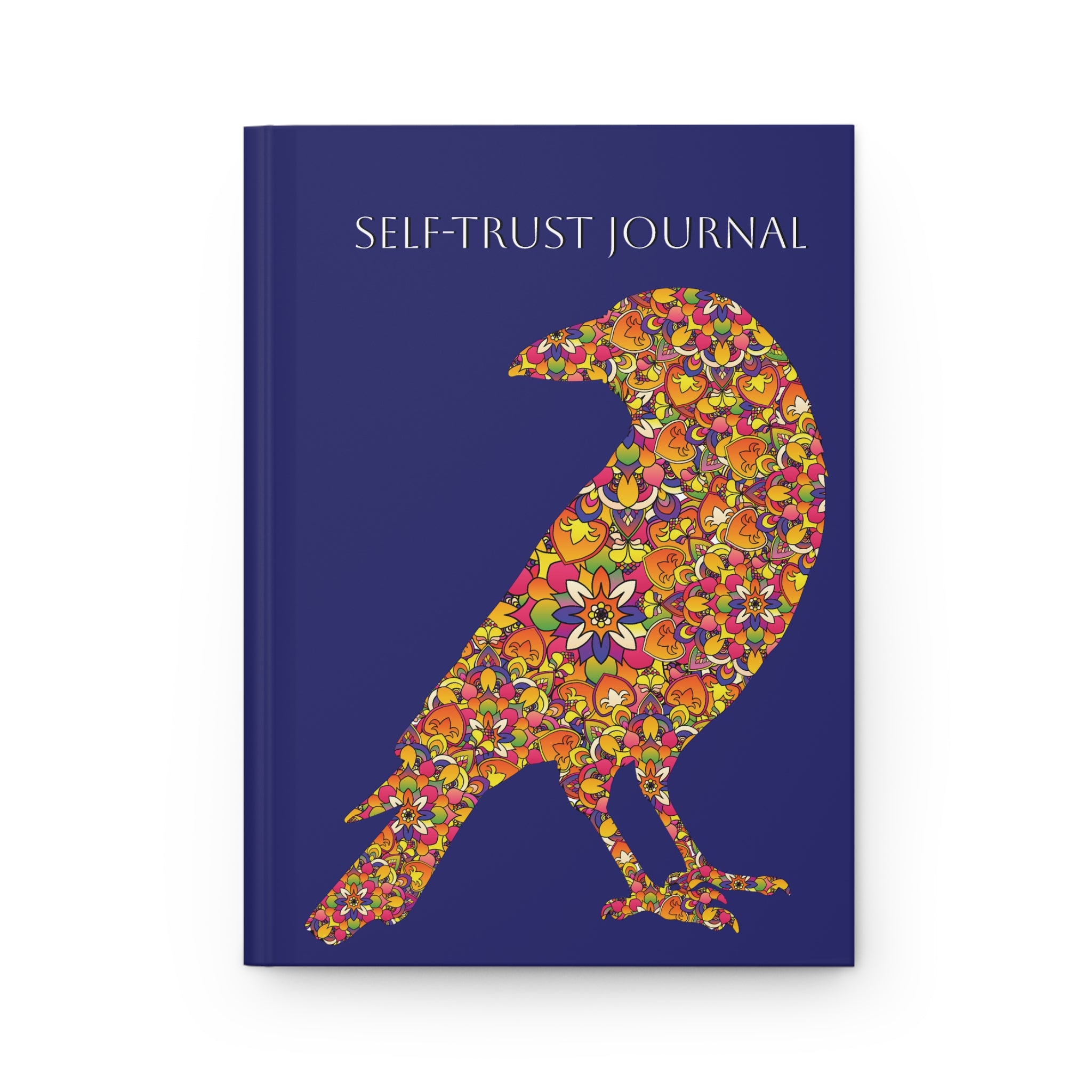 Self-Trust Crow Journal — Diario con copertina rigida Floral Raven
