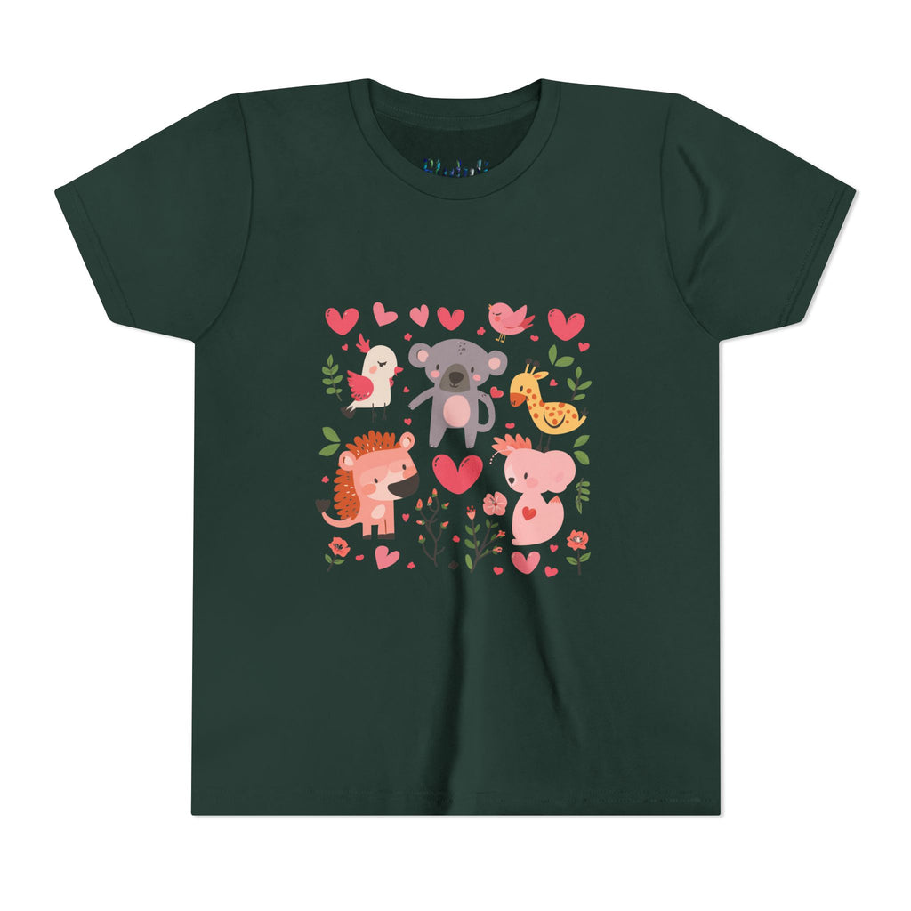 Entzückendes Animal Love Jugend T-Shirt, Süßes Kindershirt, Tier Grafik T-Shirt, Kindergeschenk, Geburtstags- oder Urlaubsoutfit 