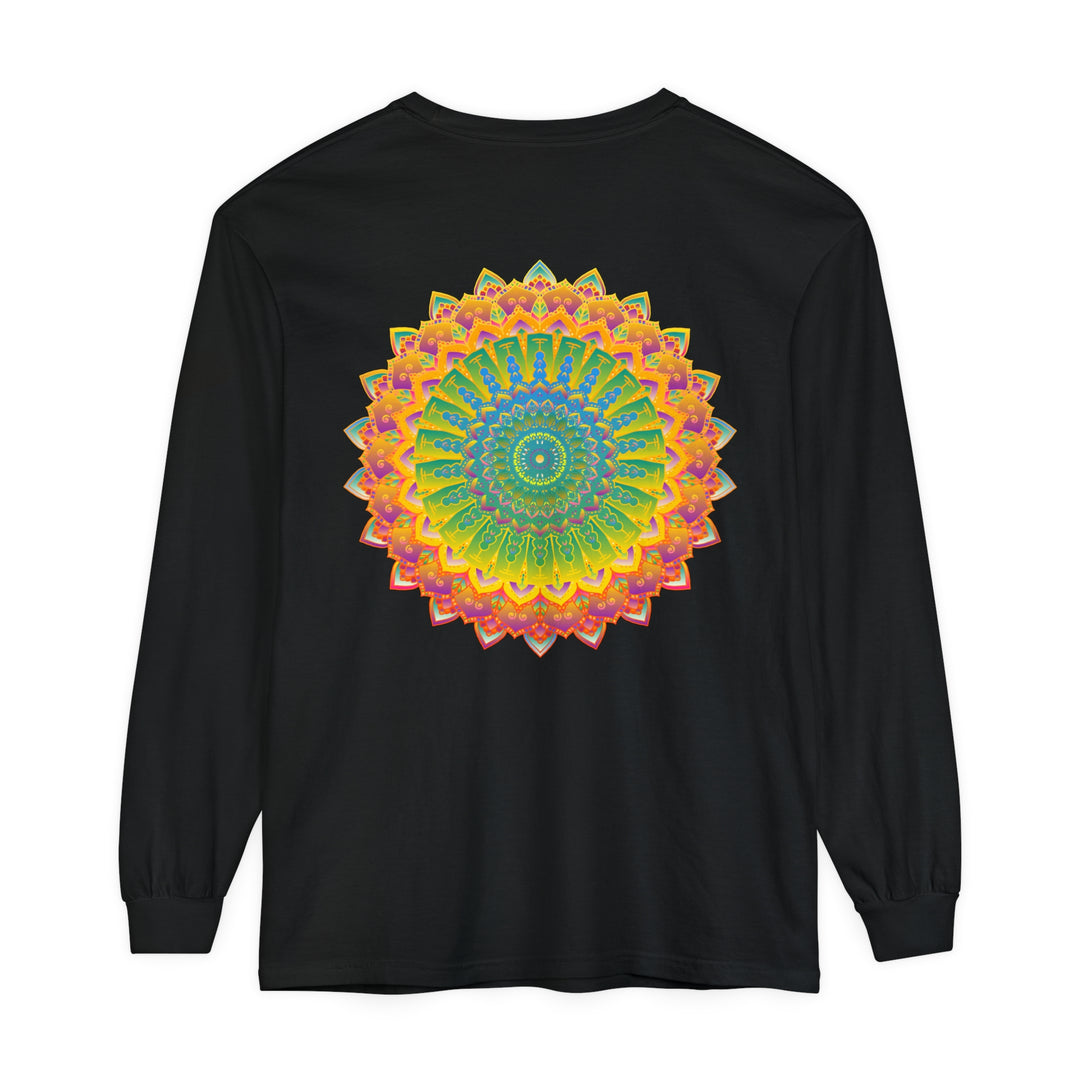 Comfortable and stylish unisex long sleeve t-shirt with intricate mandala