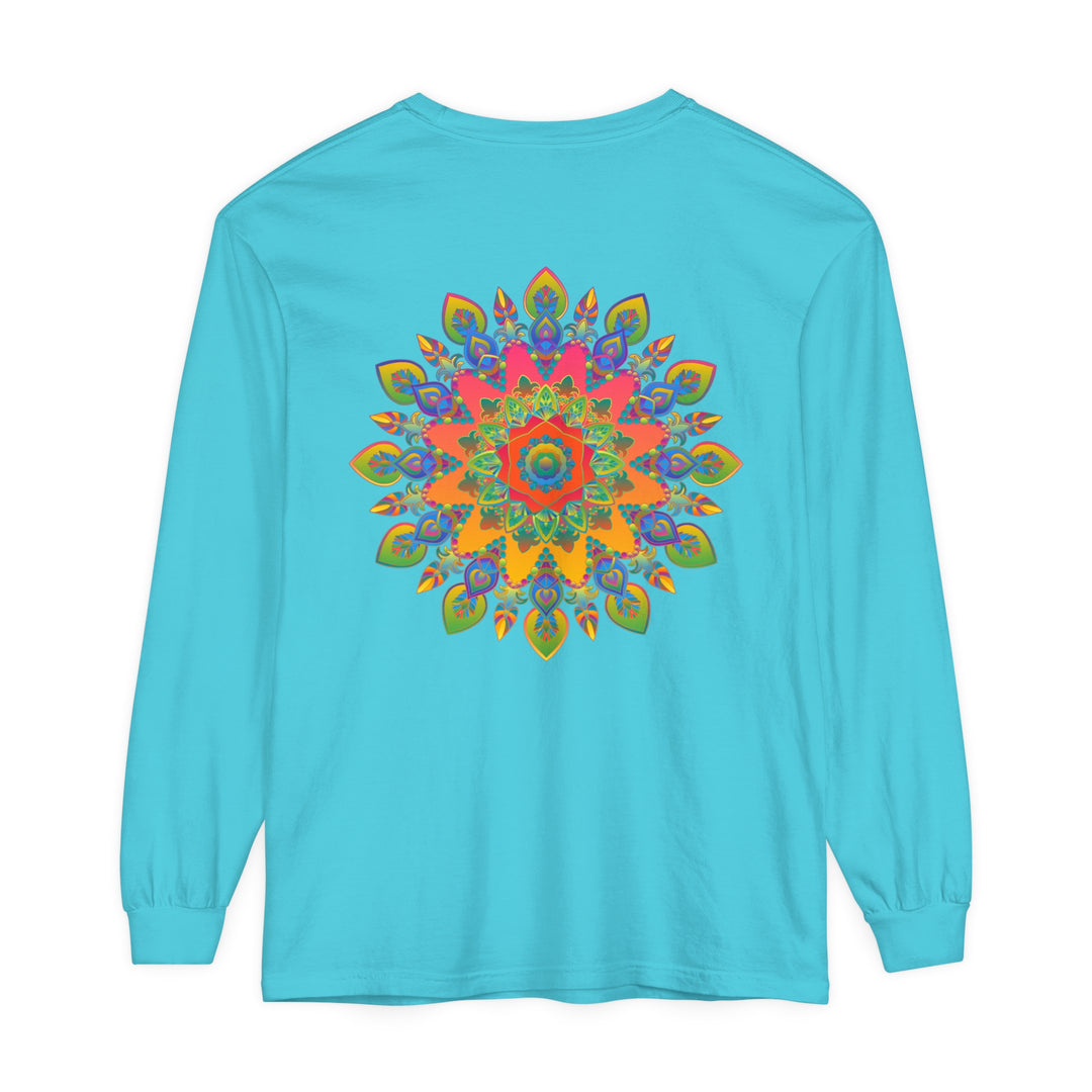 Colorful and intricate mandala design long sleeve unisex t-shirt for all genders