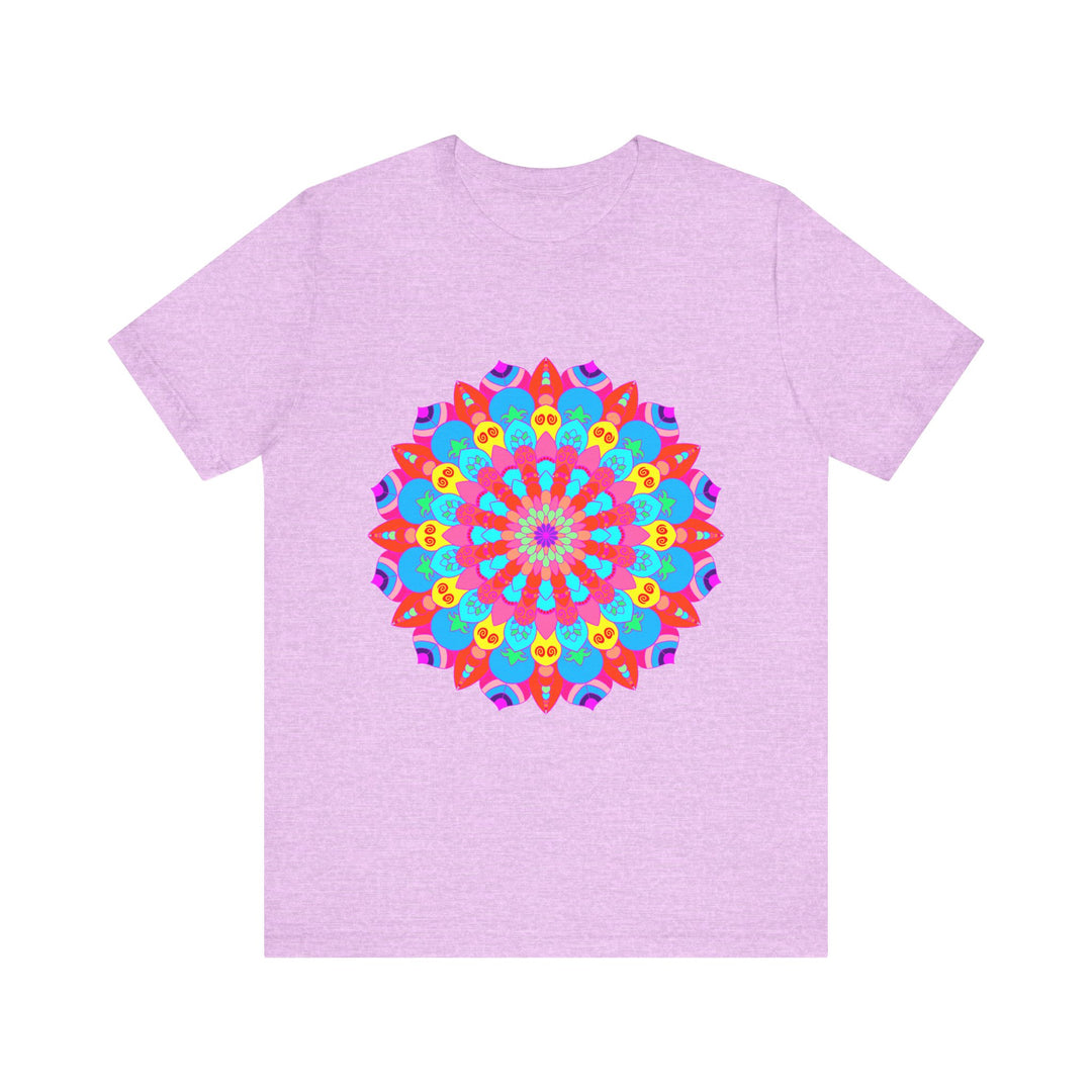 Vibrant and intricate colorful mandala t-shirt featuring psychedelic art design