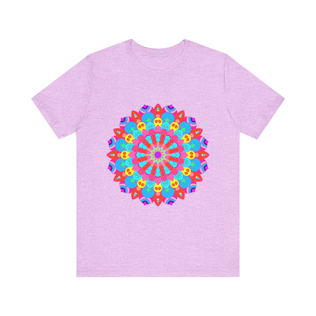 Vibrant and intricate colorful mandala t-shirt featuring psychedelic art design