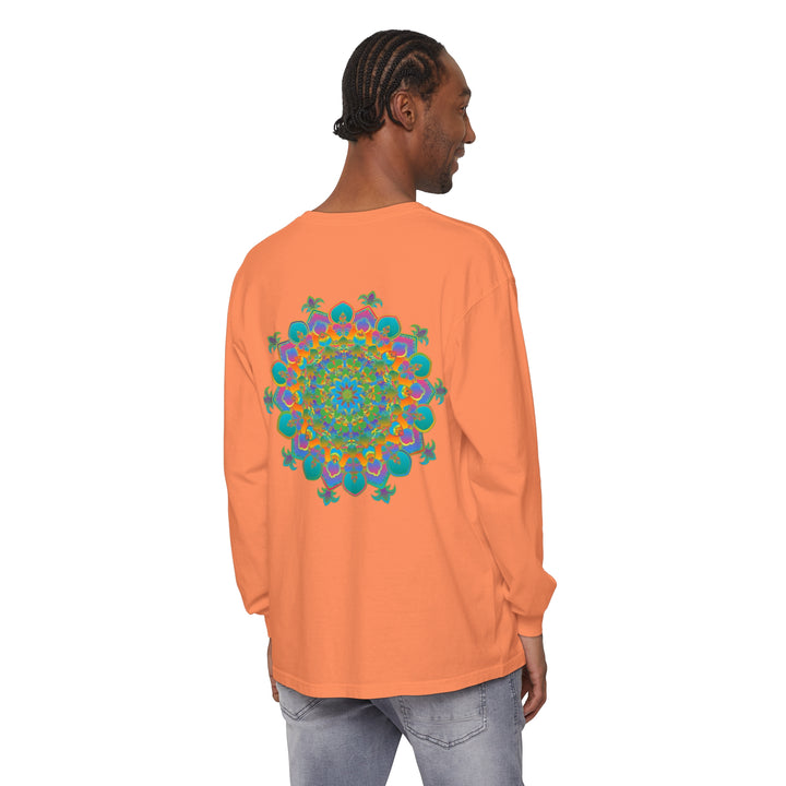 Colorful and intricate mandala design long sleeve t-shirt for all genders