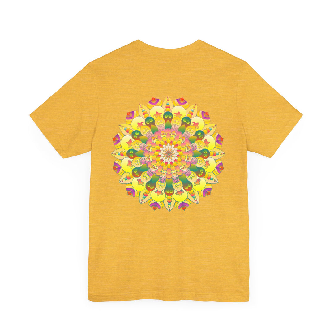 Vibrant Mandala Tee - Spiritual Peace & Harmony, colorful and intricate design representing peace and balance, perfect for yoga and meditation