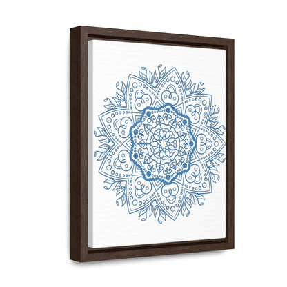 Beautiful Mandala Handmade Art in Steel Blue, Gallery Canvas Wraps, Vertical Frame - Perfect for adding a touch of elegance to your wall decor