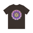 Colorful mandala t-shirt featuring intricate design for spiritual peace and harmony