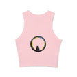 Sleeveless Black Cat Moon Racerback Tank Top with moon cat design