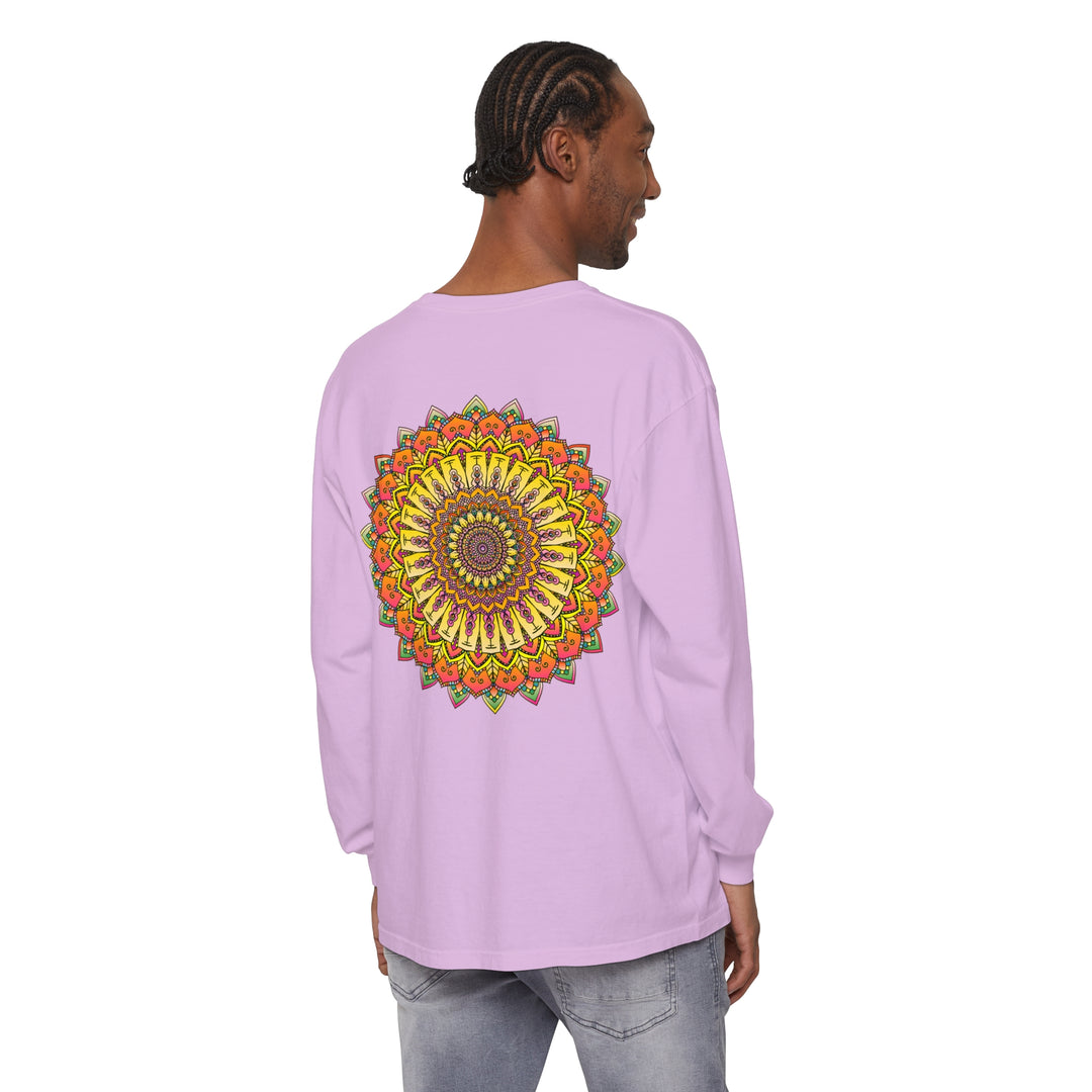 Intricate Mandala Unisex Long Sleeve T-Shirt with detailed and colorful design