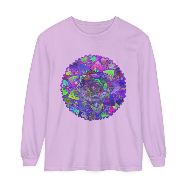  Colorful and intricate psychedelic art design on long sleeve shirt 