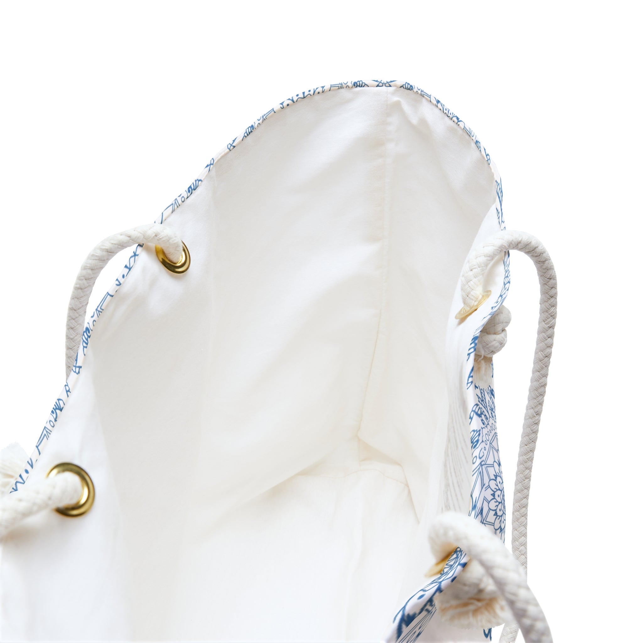 Mandala Design Weekender Bag - Serene Travel Tote in Blue and White