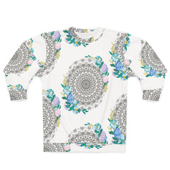 Easter Mandala Sweatshirt — Pastel Floral Egg Lineart