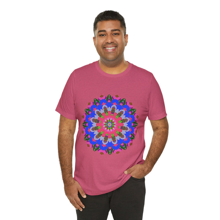 Vibrant and intricate geometric mandala design on a stylish t-shirt