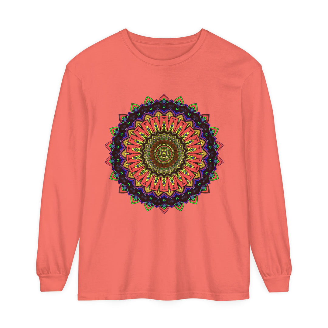 Intricate Mandala Long Sleeve T-Shirt featuring a colorful and detailed design