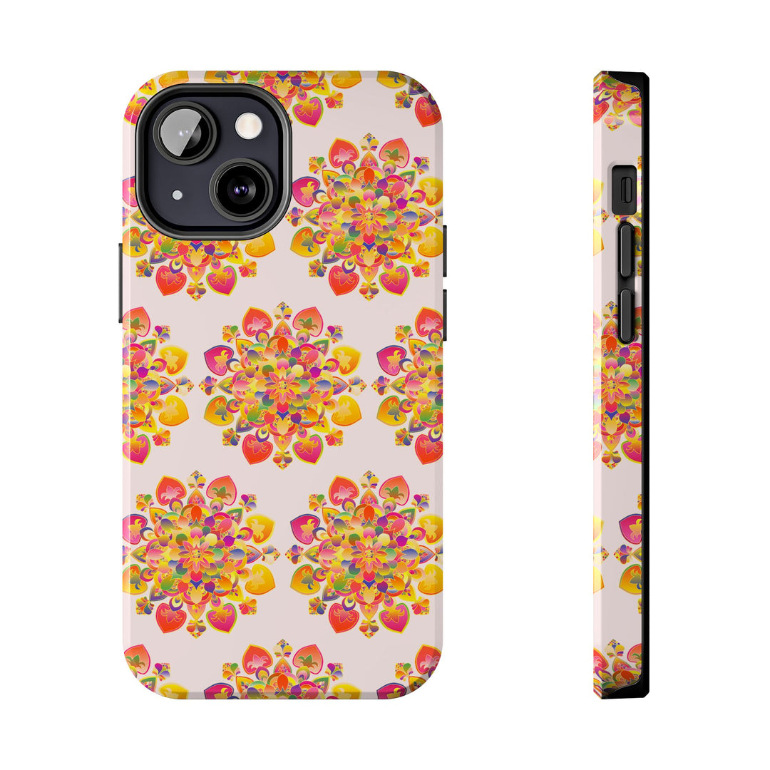 Phone Case - Hand-Drawn Mandala Art - Light Pink Long Description 15