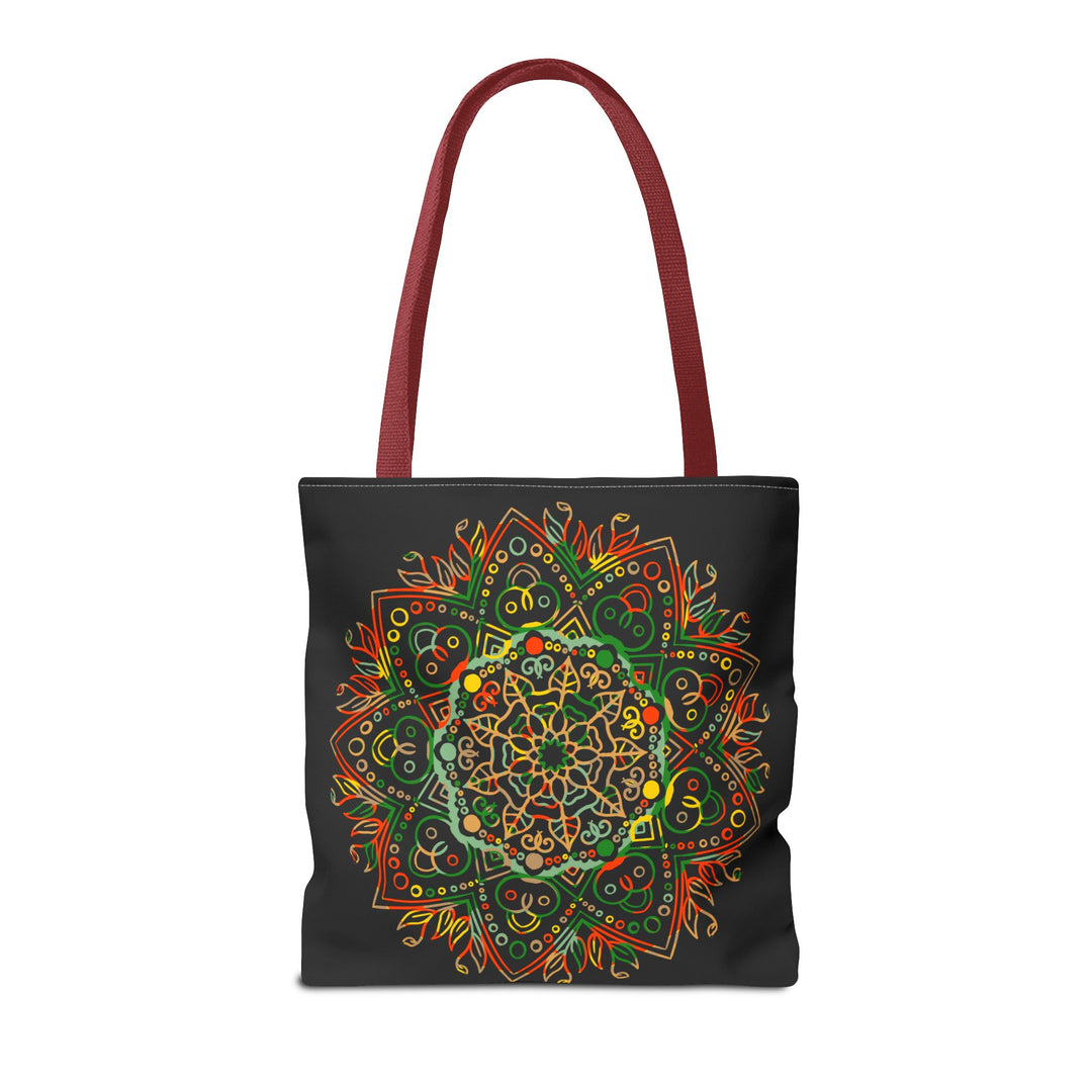 Colorful Mandala Art Hand-Drawn Tote Bag with All-Over Print Design