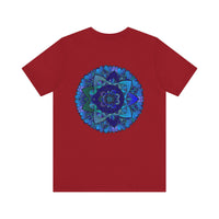 Blue Mandala T-Shirt featuring intricate spiritual design symbolizing peace and harmony