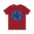 Blue Mandala T-Shirt featuring intricate spiritual design symbolizing peace and harmony