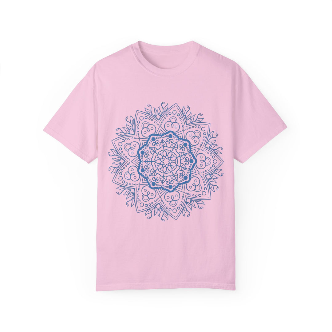 Handmade Mandala Art Tshirt - Unisex Garment-Dyed Tee with intricate design